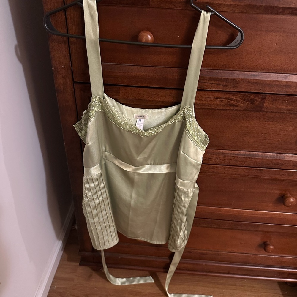 Green Satin Tank